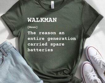 Funny Walkman Definition Shirt, Vintage IPOD Joke TShirt, Retro Music