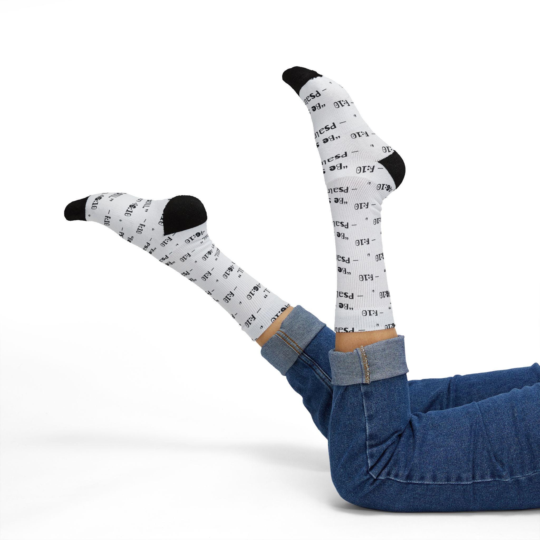 Scripture Socks Be Still Bible Verse Socks, Scripture Socks, Christian Faith Design, Be ...
