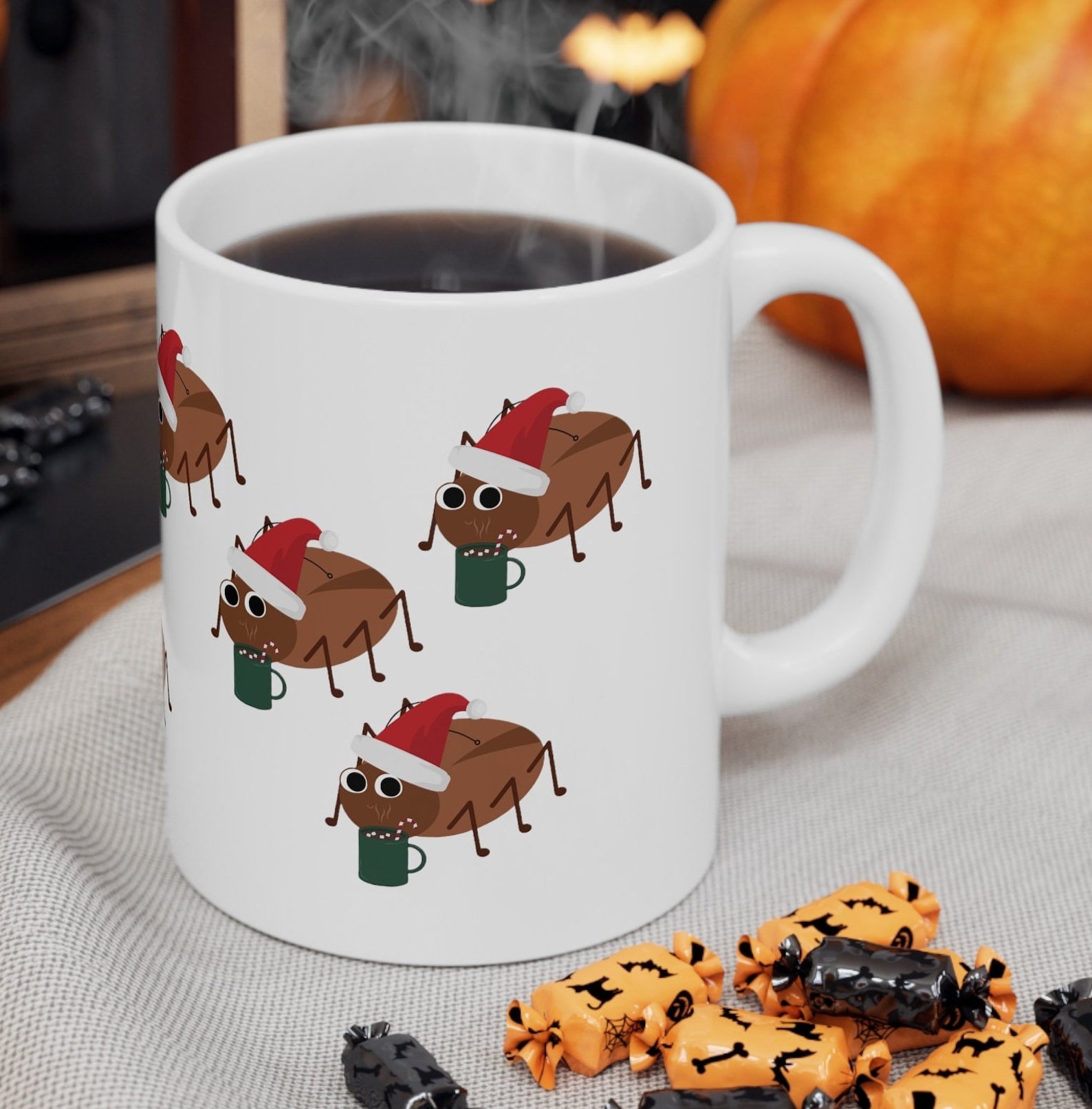 Cockroach Festive Christmas Cockroach Cup, Christmas Themed Cockroach Gift, Cockroach ...
