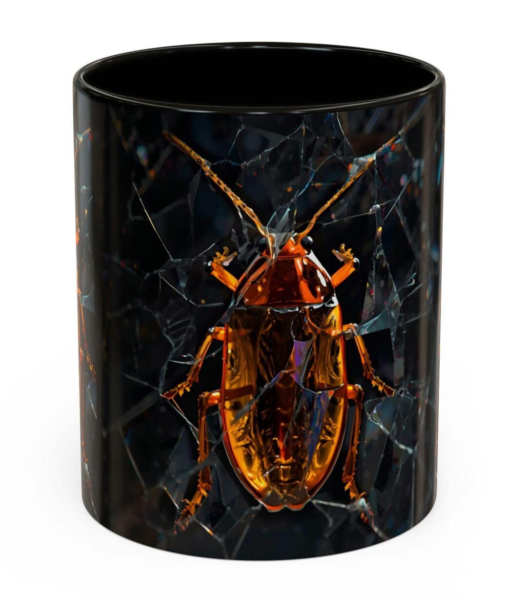 Ceramic Cockroach Amber Cockroach Illustration Mug, Glass Roach Colorful Ceramic Coffee ...