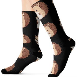 Porcupine Socks, Adorable Animal Design, Fun Footwear, Novelty Gift, Cozy Accessories, Cute Critter Print, Unique Large Rodent Gifts