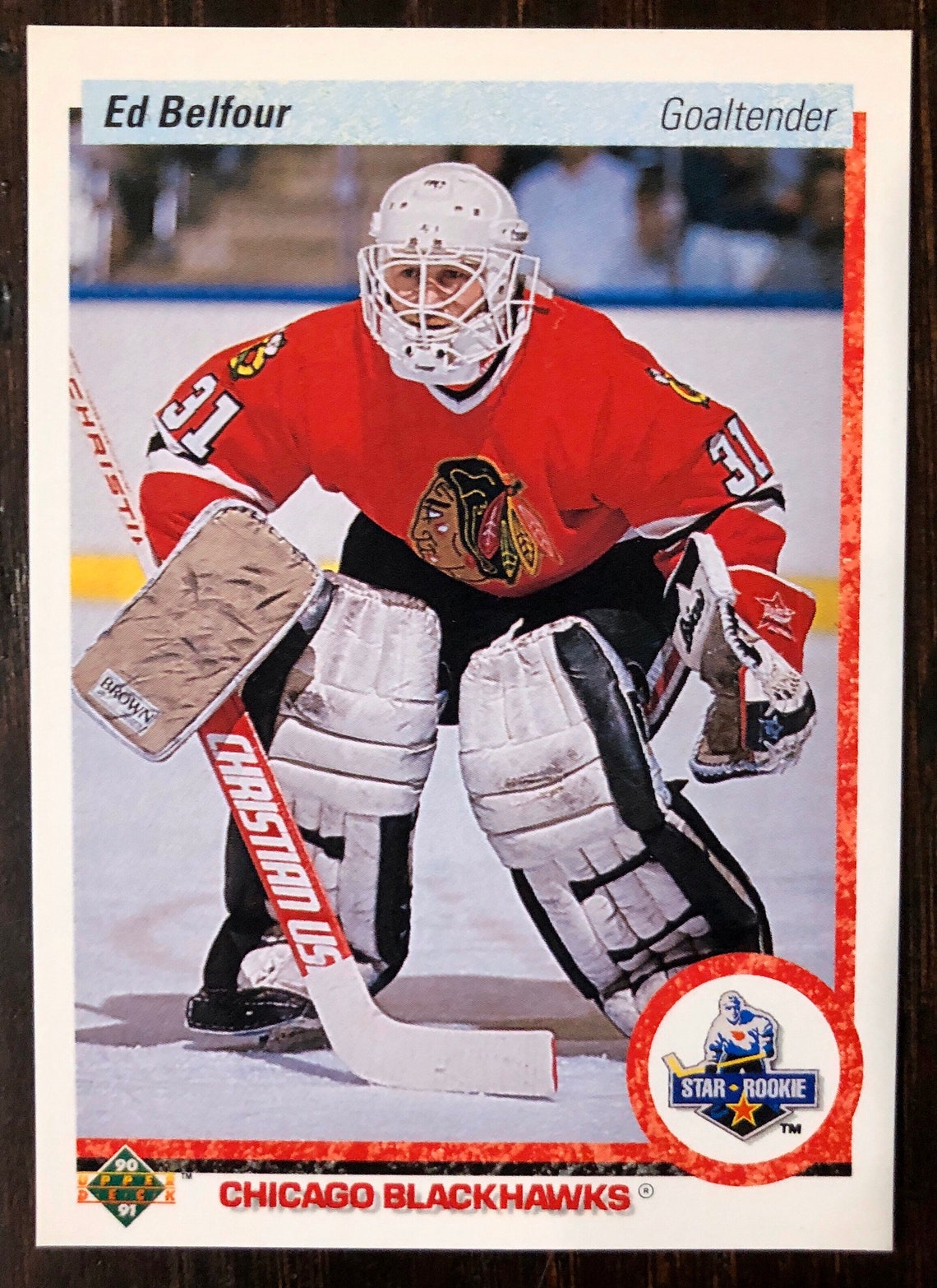 199091 Upper Deck 55 Ed Belfour Card Chicago Blackhawks Etsy