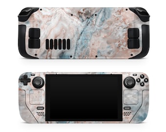 Naklejka winylowa Steam Deck Valve Skin Wrap Premium 3 M Marmur Beżowy Niebieski