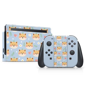 Nintendo Switch Skin Wrap Premium Vinyl Kawaii Cute Cartoon Dog Blue Sky