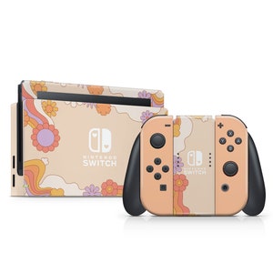 Nintendo Switch Skin Wrap Premium Vinyl Cover Hippy Orange Boho image 1