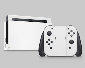 Nintendo Switch Skin Sticker Wrap Premium Vinyl Cover Ice White Plain