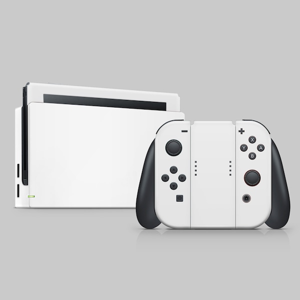 Housse en vinyle de qualité supérieure pour emballage d'autocollants pour Nintendo Switch, blanc glacier uni