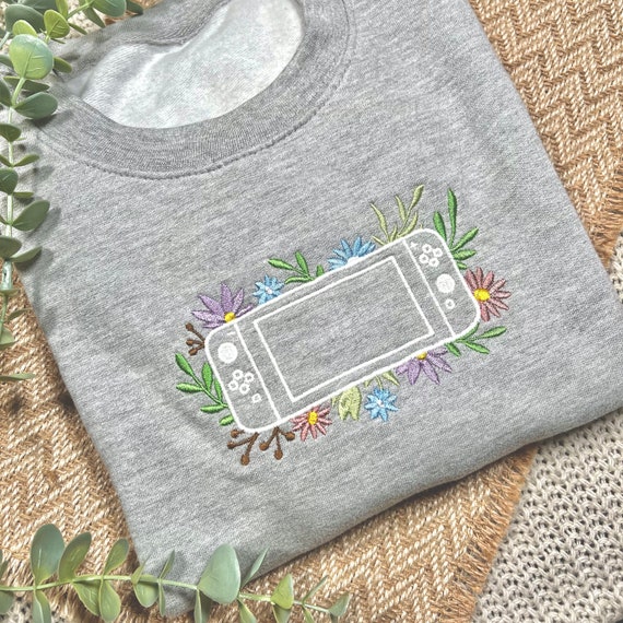 Glow In The Dark Girl Gamer Gaming Gift Floral Switch Sweatshirts Animal Crossing Gift for Gamer Stardew
