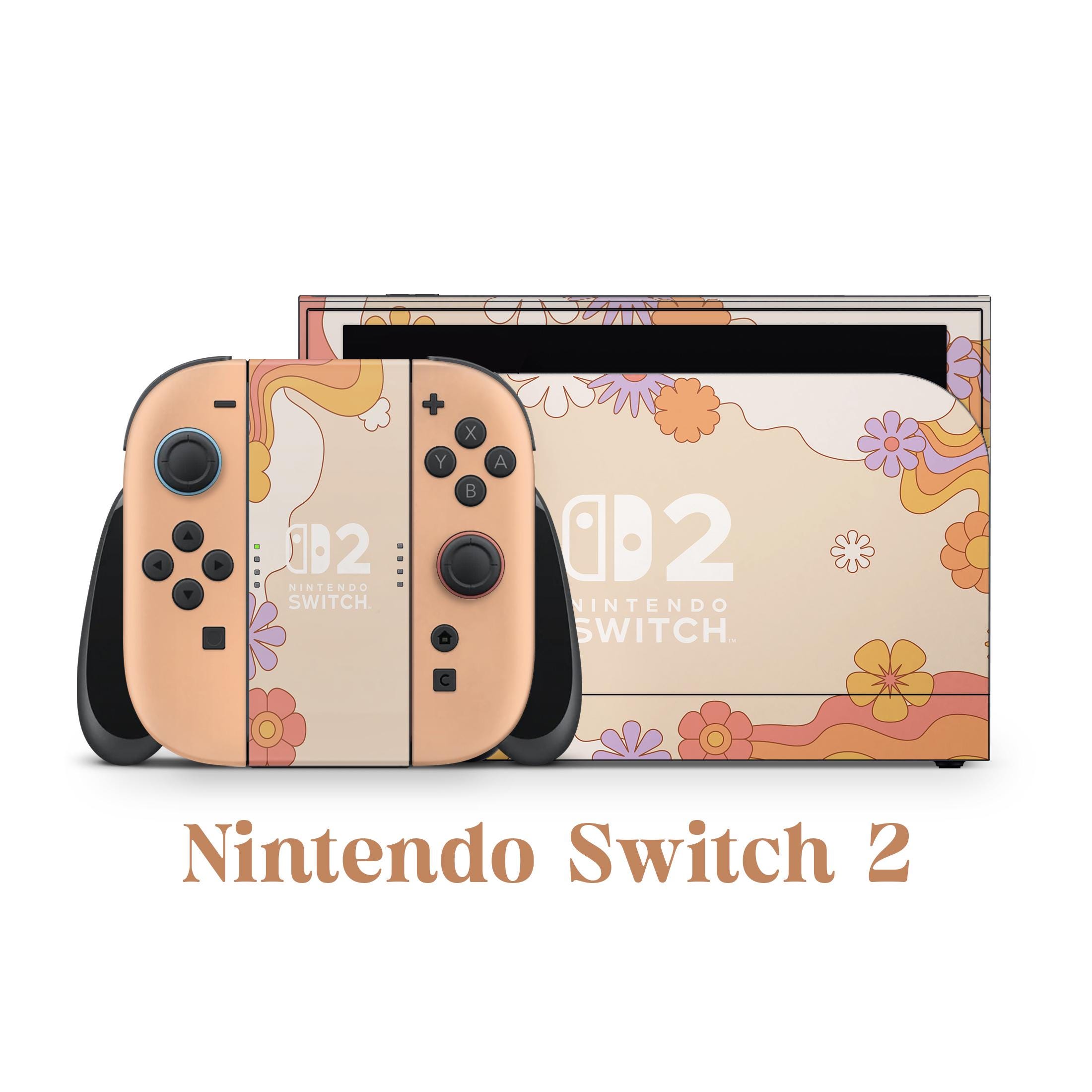 Nintendo Switch 2 Model Skin Wrap Premium Vinyl Orange Hippy