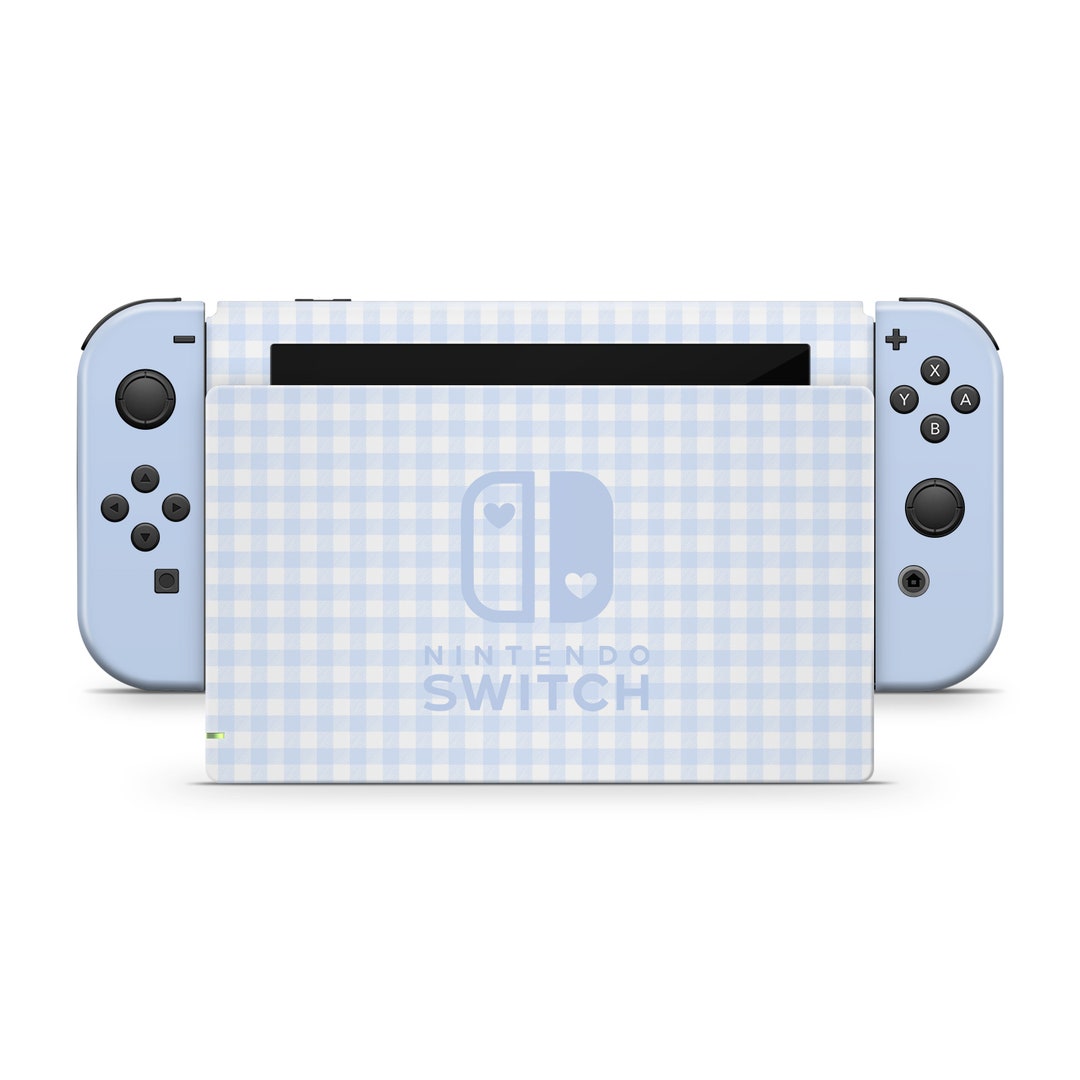 Nintendo Switch Skin Wrap Premium Vinyl Blue Gingham - Etsy