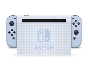 Nintendo Switch Skin Wrap Premium Vinyl Blue Gingham - Etsy