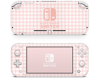 Nintendo Switch Lite Skin Wrap Premium Vinyl Peach Gingham Cover