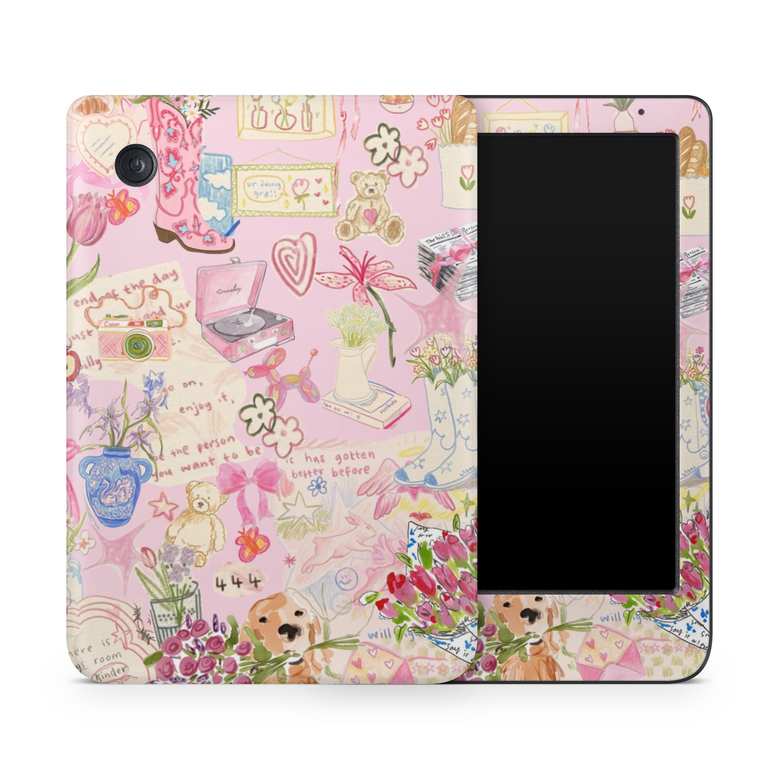 Kobo E-Reader Clara Libra 2 Nia Skin Wrap Cover Premium Quality 3M Vinyl Pink Cute Collage