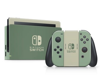 Nintendo Switch Skin Wrap Premium Vinyl Cover Sage Green Dark Mushroom