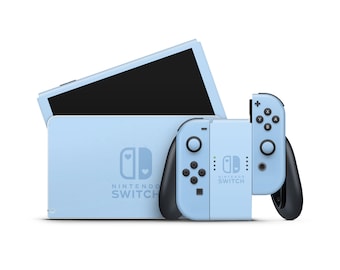 Nintendo OLED Model Switch Skin Wrap Premium Vinyl Sky Blue Pastel Cover