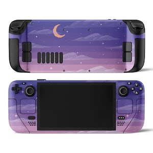 Steam Deck Valve Skin Wrap Premium 3M Sticker Vinyl Purple Pink Pixel Moon