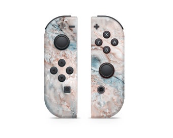 Joy Con Skin voor Nintendo Switch Peach Blue Marble Joycons Skin Wrap Premium Vinyl