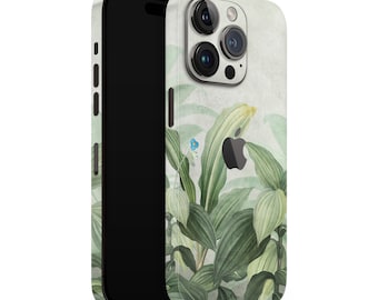 iPhone Hülle 13/14/15 Pro , Plus , Max , Skin Wrap Cover Premium Qualität 3M Vinyl Vintage Blätter Tropical