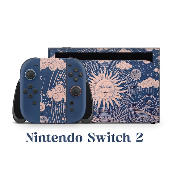 Nintendo Switch ps2 sun Nintendo Switch 2 Model Skin Wrap Premium Vinyl Blue Navy Sun Moon