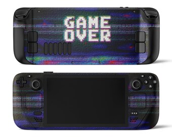 Steam Deck Valve Skin Wrap Premium 3M Sticker Vinyl Pixel Black Game Over