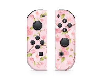 Joy Con Skin voor Nintendo Switch Roze Pastel Bloem Kersenbloesem Joycons Skin Wrap Premium Vinyl