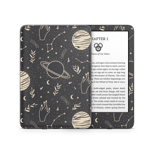 Amazon Kindle Skin Wrap Cover Premium Quality Decal 3M Vinyl Black Cream Space