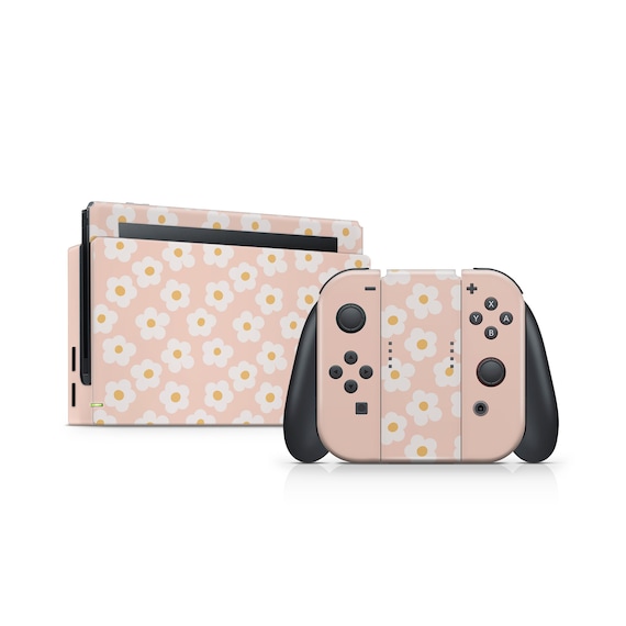 Nintendo Switch Skin Wrap Premium Vinyl Pastel Daisy Flower Boho