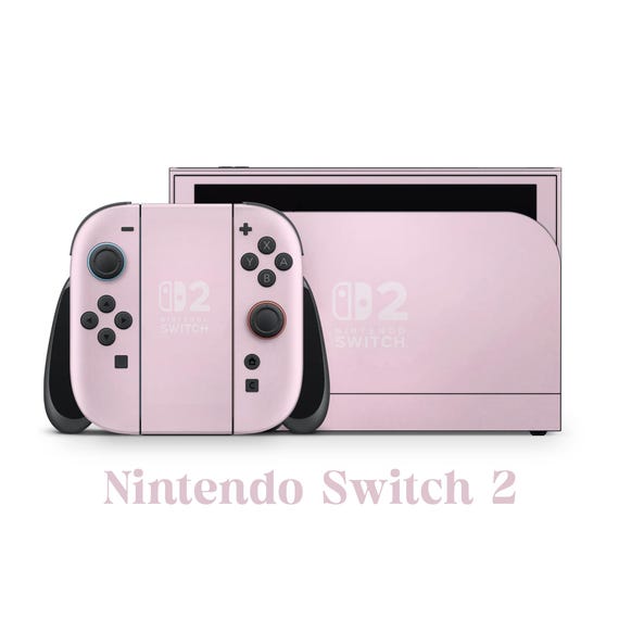 Nintendo Switch Model Skin Wrap Premium Vinyl Plain Pastel Pink