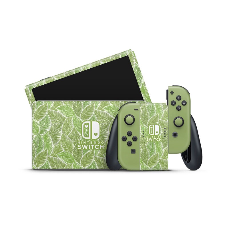 Nintendo Switch OLED Model Skin Wrap Premium Vinyl Green Etsy