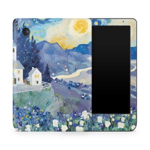 Kobo E-Reader Clara Libra 2 Nia Skin Wrap Cover Premium Quality 3M Vinyl Blue Watercolour Painting