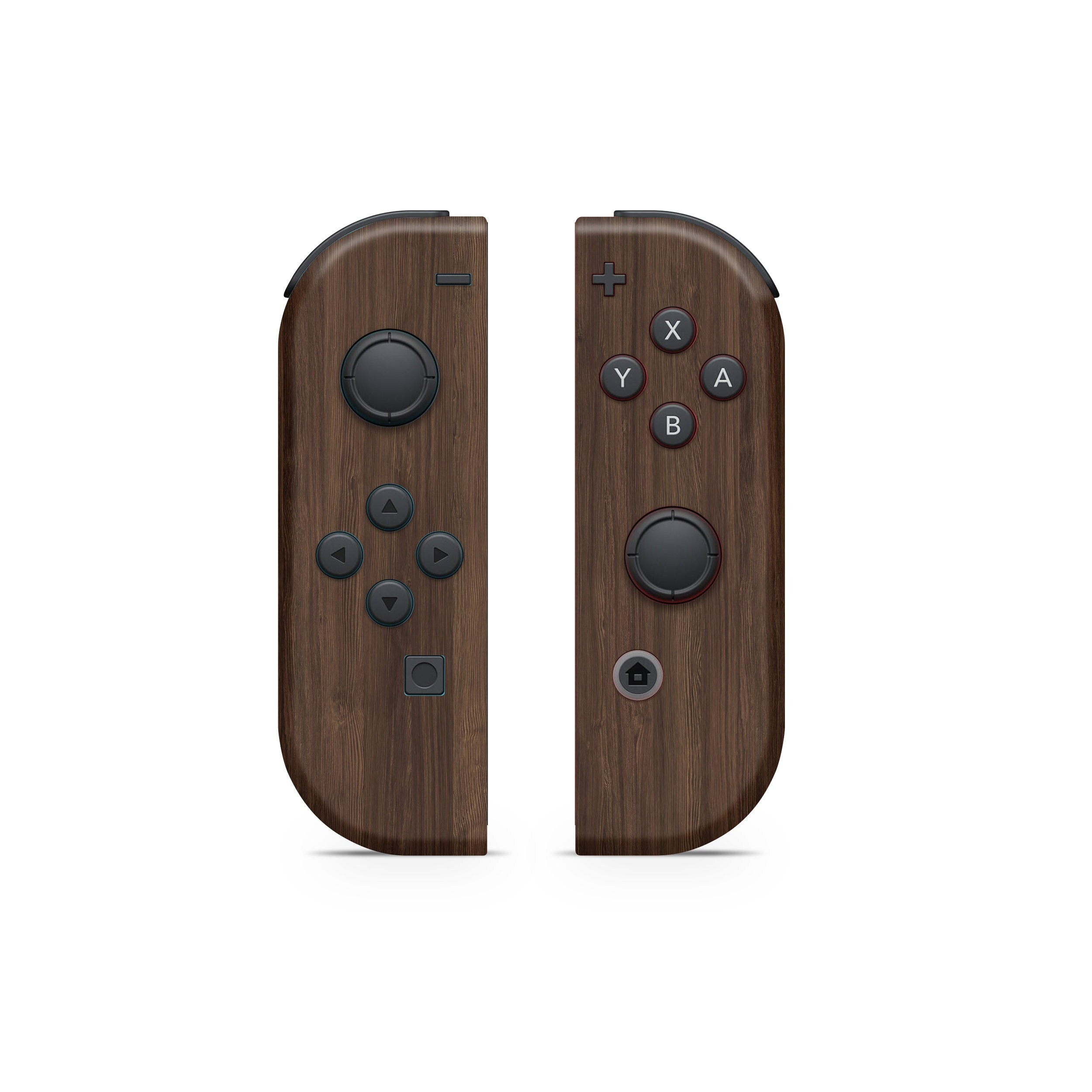 Joy Con Skin for Nintendo Switch Dark Brown Wood Effect Joycons