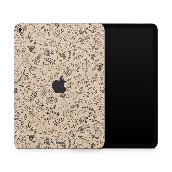 Apple iPad Pro & Air Skin Wrap Premium Vinyl Sticker Woodland Brown Pattern