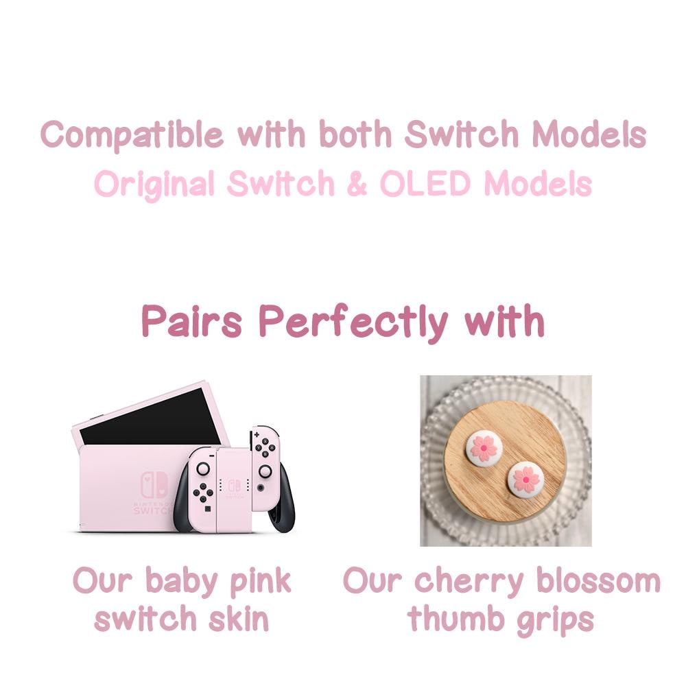 Nintendo Switch Dock Accessory Stand Faceplate Pink White Sakura