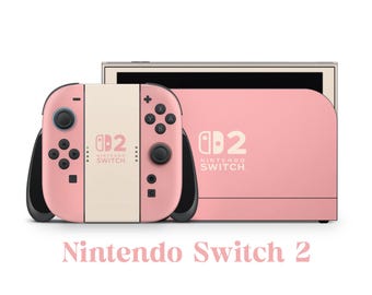 Nintendo Switch 2 Model Skin Wrap Premium Vinyl Peach Cream Pastel