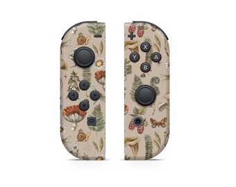 Joy Con Skin voor Nintendo Switch Mushroom Brown Woodland Joycons Skin Wrap Premium Vinyl