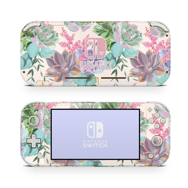 Nintendo Switch Lite Skin Wrap Premium Vinyl Cover Floral Plant Pastel