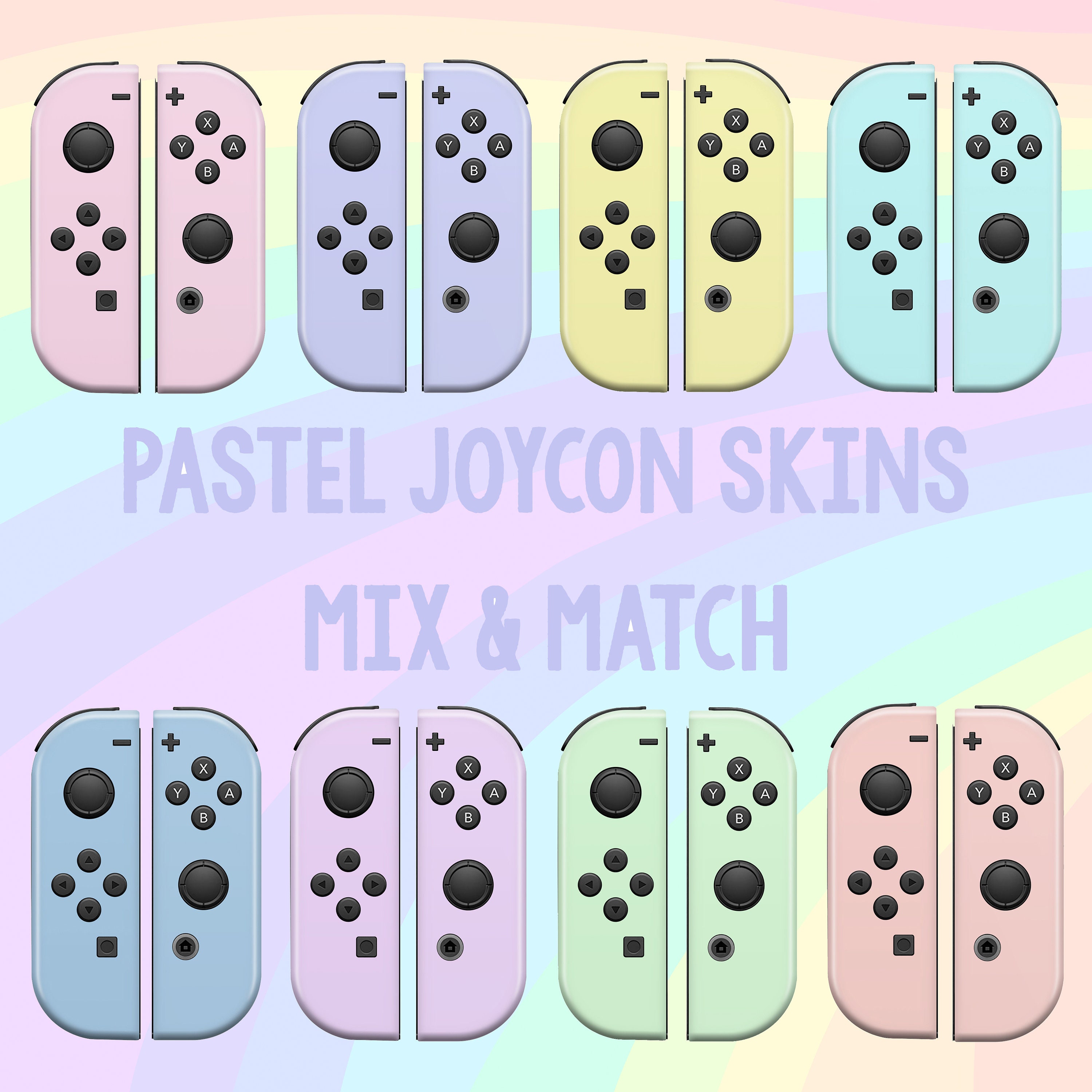 パステルカラーのNintendo Switch Joy-Conスキンラップ プレミアム