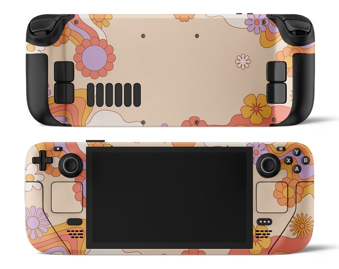 Steam Deck Valve Skin Wrap Premium 3M Decal Sticker Vinyl Orange Hippy Boho Funky