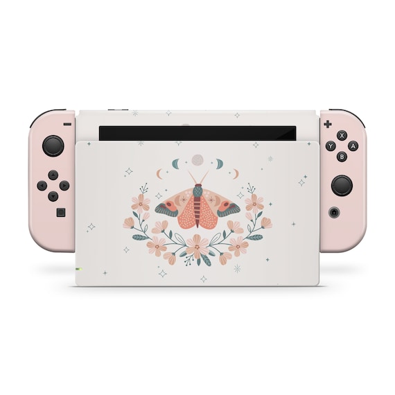 Nintendo Switch Skin Wrap Premium 3M Vinyl Pastel Pink off White