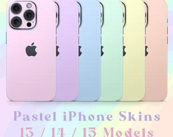 iPhone Skin 13 / 14 / 15 Pro , Plus , Max , Skin Wrap Cover Premium Quality 3M Vinyl Pastel Cute Kawaii