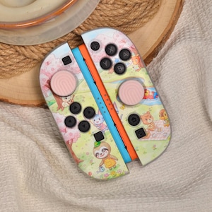 Nintendo Switch 2 JoyCon ケース カバー シェル スキン クリア TPU シリコン フレキシブル スキン かわいいパステルフラワー アニマルクロッシングテーマ