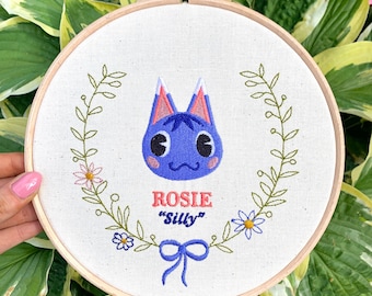 ロージー - アニマルクロッシング - ファンアート - 刺繍フレーム 壁掛けディスプレイ / 吊り下げ