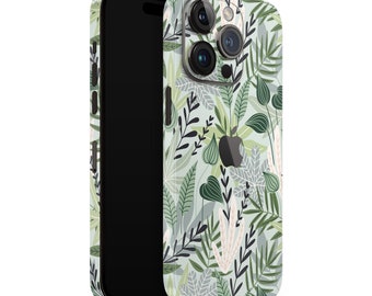 iPhone Skin 13 / 14 / 15 Pro , Plus , Max , Skin Wrap Cover Premium Quality 3M Vinyl Green Tropical