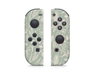 Joy Con Skin For Nintendo Switch Sage Cream Leaves Joycons Skin Wrap Premium Vinyl