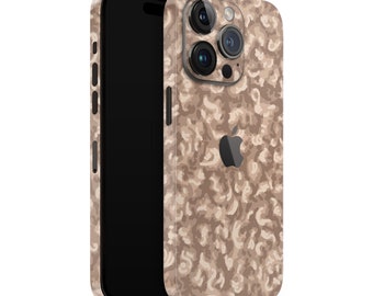 iPhone Skin 13 / 14/15 Pro , Plus , Max , Skin Wrap Cover vinyle 3M de qualité supérieure motif marron beige