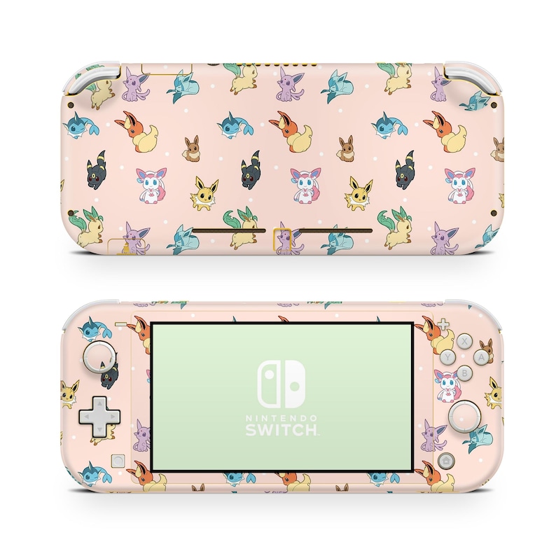 Nintendo Repeating Pattern Nintendo Switch Lite Skin Wrap Premium 3M Vinyl Cover Pastel Pink Peach ...