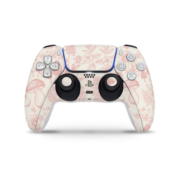 PS5 Playstation 5 Controller Skin Wrap Premium Vinyl Mushroom Woodland  Beige Pink Skin Sticker Cover