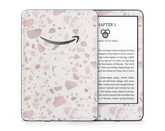 Amazon Kindle Skin Wrap Cover Premium Quality Decal 3M Vinyl White Pink Terrazzo