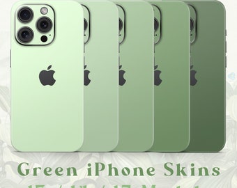 Cover iPhone Skin 13/14/15 Pro, Plus, Max, Skin Wrap Cover in vinile 3M di qualità premium verde pastello verde salvia