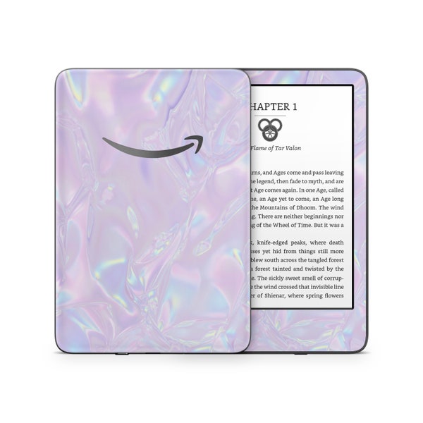 Amazon Kindle Skin Wrap Cover Premium Kwaliteit 3M Vinyl Lila Regenboog Marmer Aurora